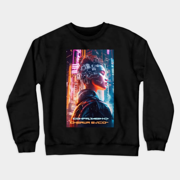 cyberpunk 2077 style design 2 Crewneck Sweatshirt by Maverick Media